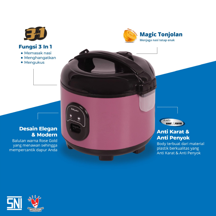 Miyako Rice Cooker Magic Warmer Plus 1.8 L - MCM507 SBC | MCM-507 SBC